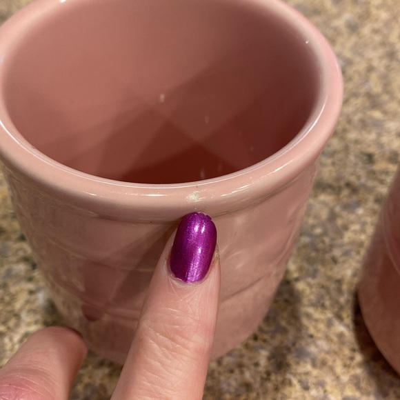 2 Longaberger Pink Mugs Woven Traditions Vitrified Pottery (Mugs Only) - Picture 11 of 17
